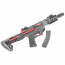 Страйкбольный пистолет-пулемет (King Arms) PDW 9mm SBR M-LOK Grey/Red - Limited Edition